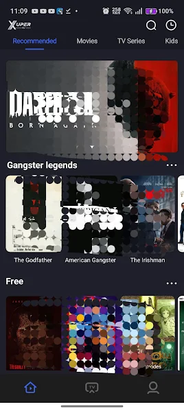 Xuper TV app content library