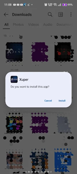 Xuper TV download screen
