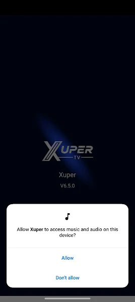 Xuper TV app home screen